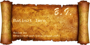 Batiszt Imre névjegykártya